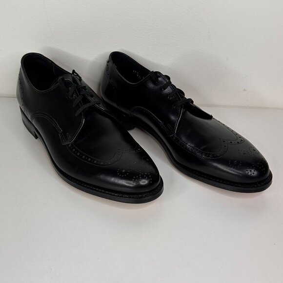 E.T. Wright Mens Black Leather Wingtip Dress Shoes Size 9 1/2 B - Picture 5 of 10